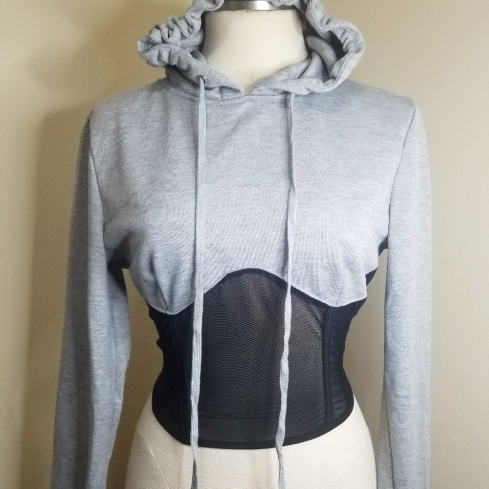 Mesh Crop Hoodie